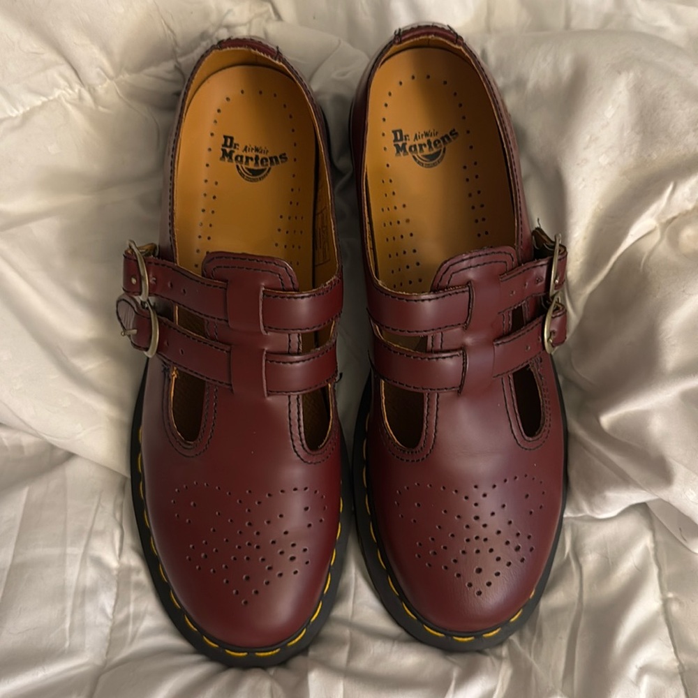 Dr. Martens 8065 Double-Strap Mary Jane’s in Dark Cherry NWOT